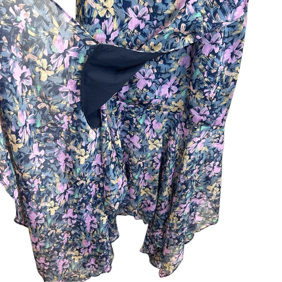 ASTR the Label - Women’s ‘Santorini’ Floral Maxi Dress Asymmetric, Purple Small - Picture 5 of 12